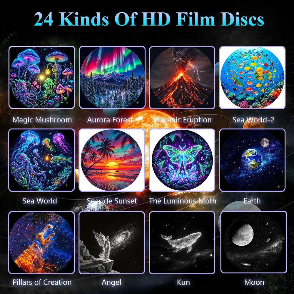 5D Holographic Night Light Projector, USB Plug and Play HD Star Projector