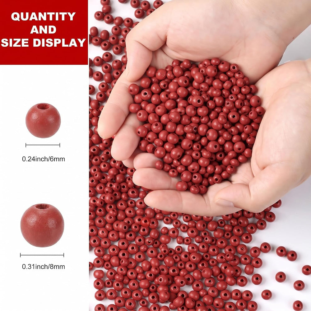10000 Pcs Wood Beads Bulk Round Wooden Beads for Jewelry Making, DIY Crafts, ...