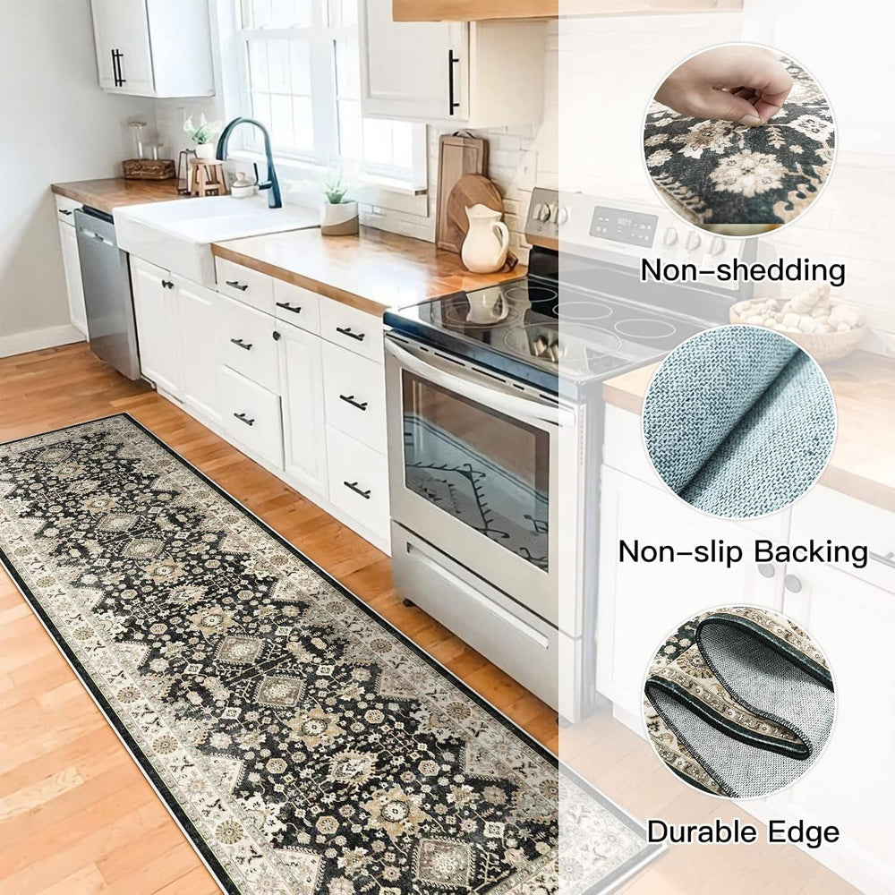 Long Hallway Runner Rug 3x25: Non Slip Runner Rugs with Rubber Backing Soft