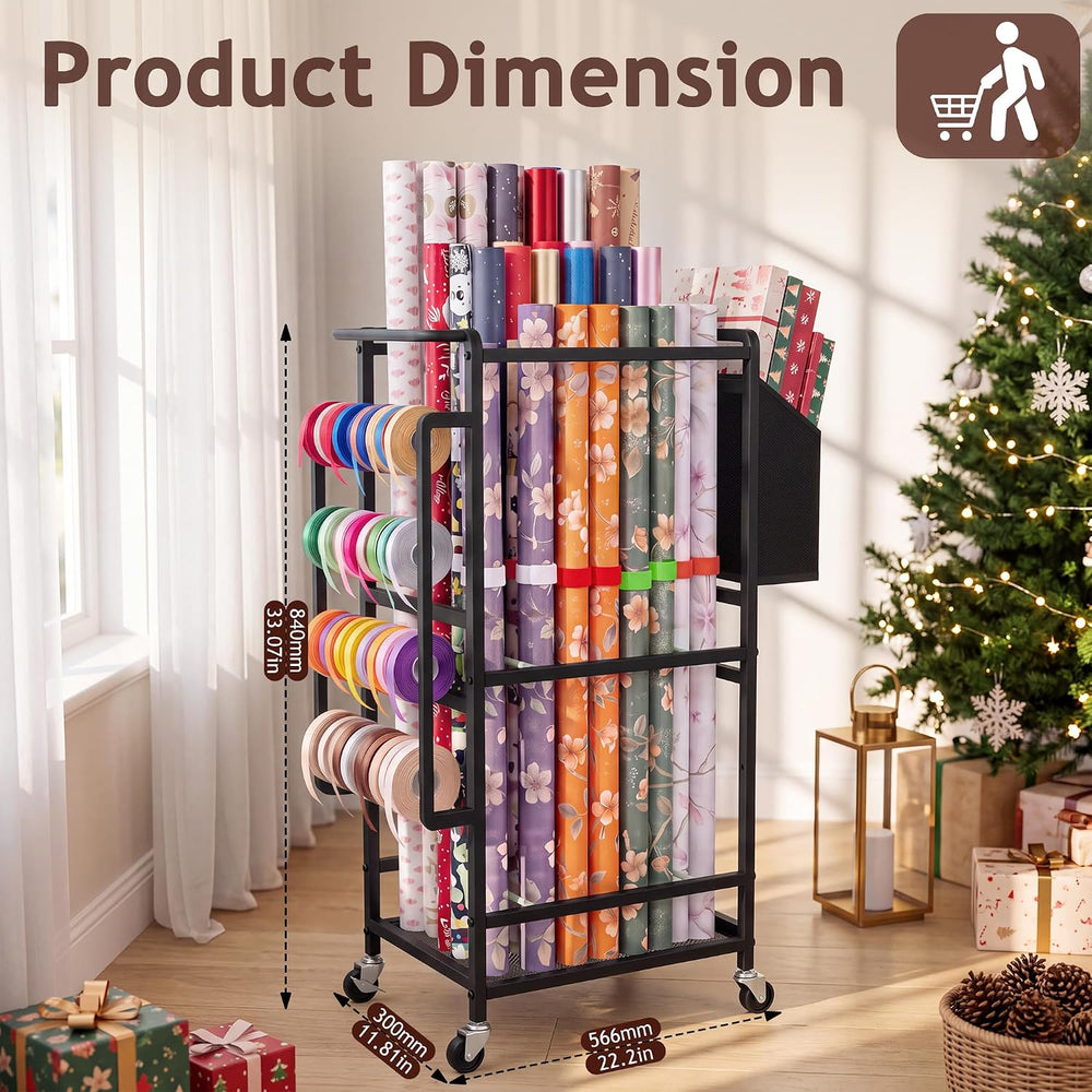Nyamofly Wrapping Paper Storage Cart, Wrapping paper organizer storage