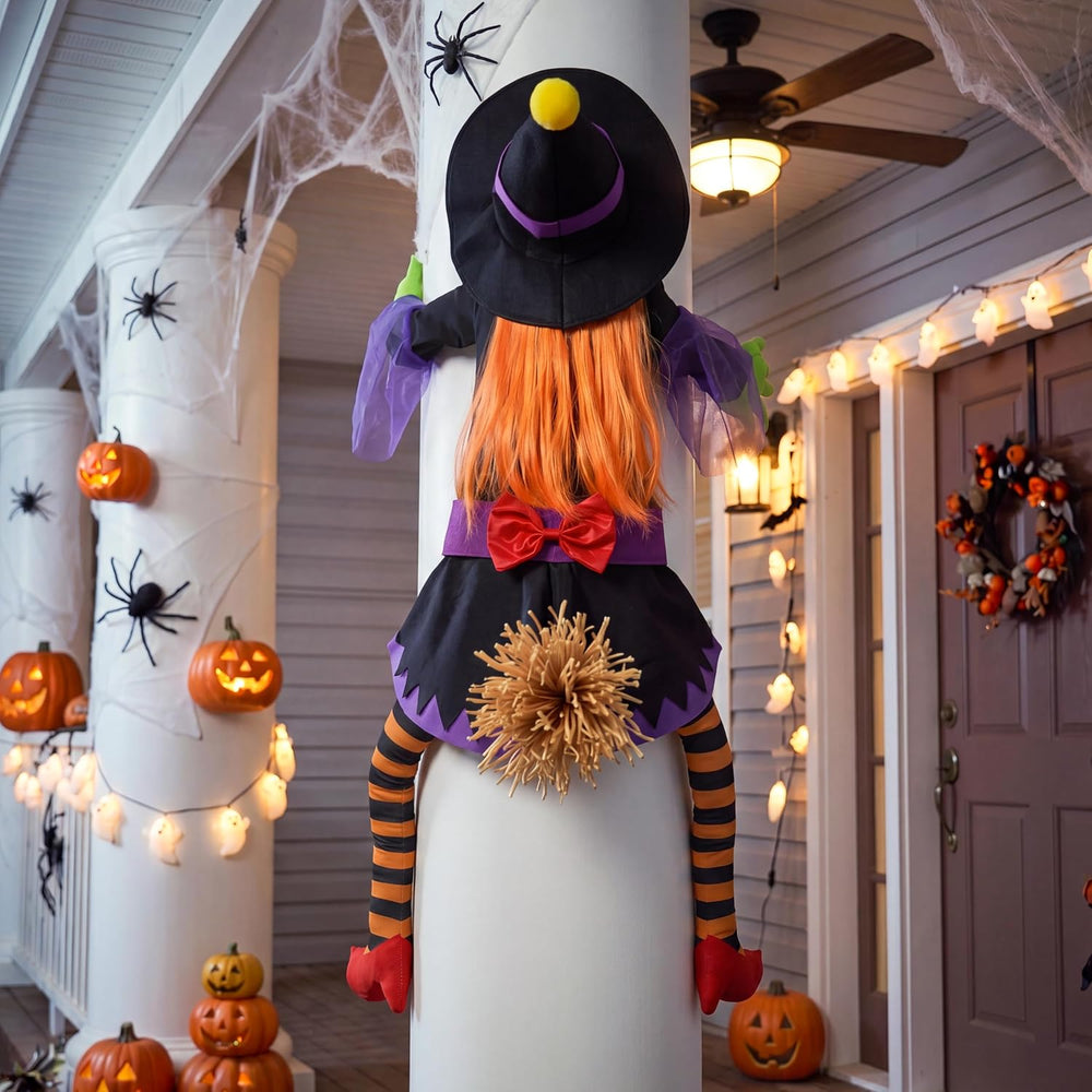 JOYIN 56'' Crashing Witch Halloween Tree Decorations Outdoor, Flying ...