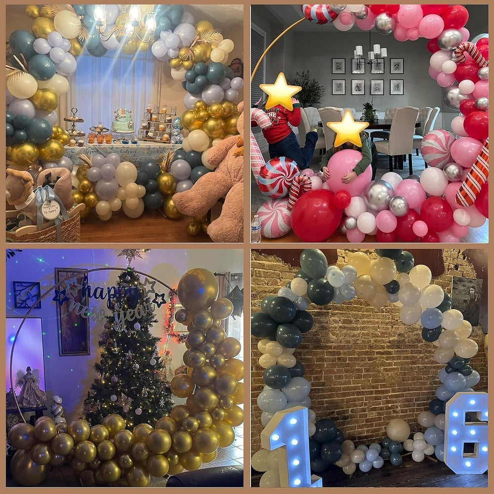 Round Backdrop Stand, 8FT Balloon Arch Stand, Gold Circle Arch for Party