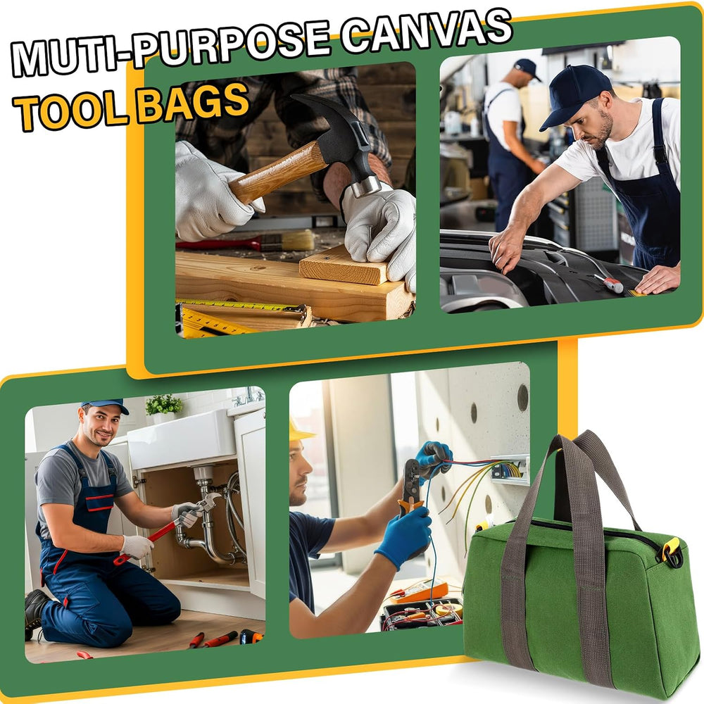 Shinylin 12 Pack 12" Small Tool Bags Bulk Heavy Duty Canvas Utility Bags