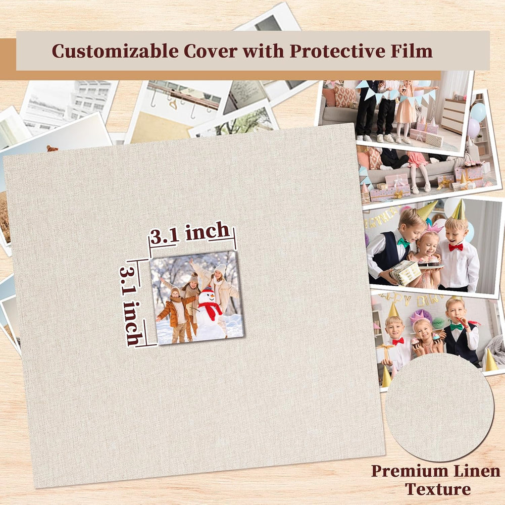 12x12 Inch Large Scrapbooks Photo Album, 3 Ring Binder, Beige