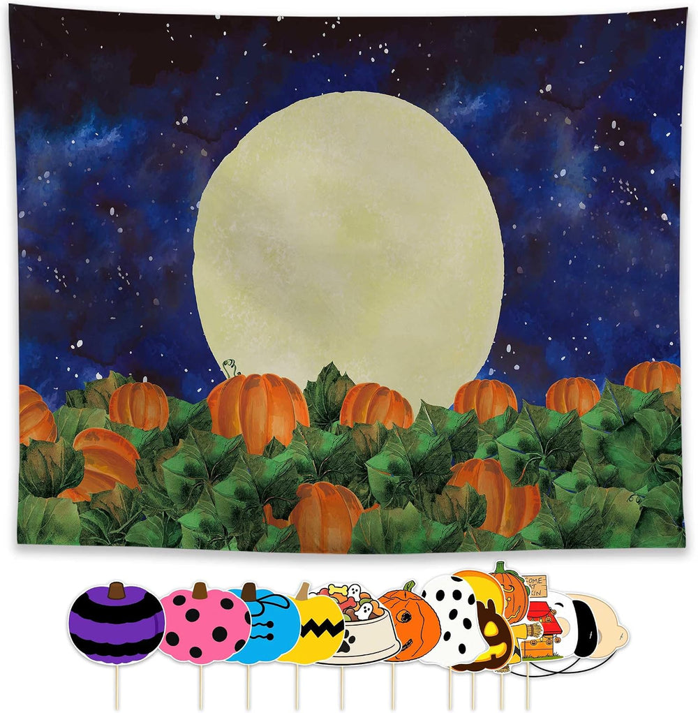 Allenjoy 118" x 95" Halloween Great Pumpkin Field Photography Backd...