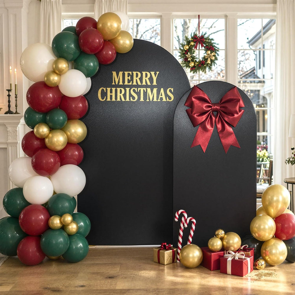 Black Gold Sequin Arch Backdrop Cover Set of 2(6ft/7.2ft), Shimmer Chiara