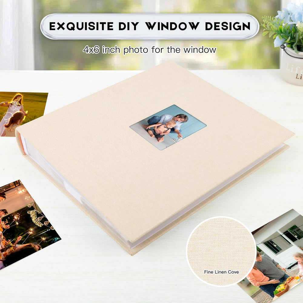 Photo Album 4x6 Vertical 600 Photos with Writing Space, Beige