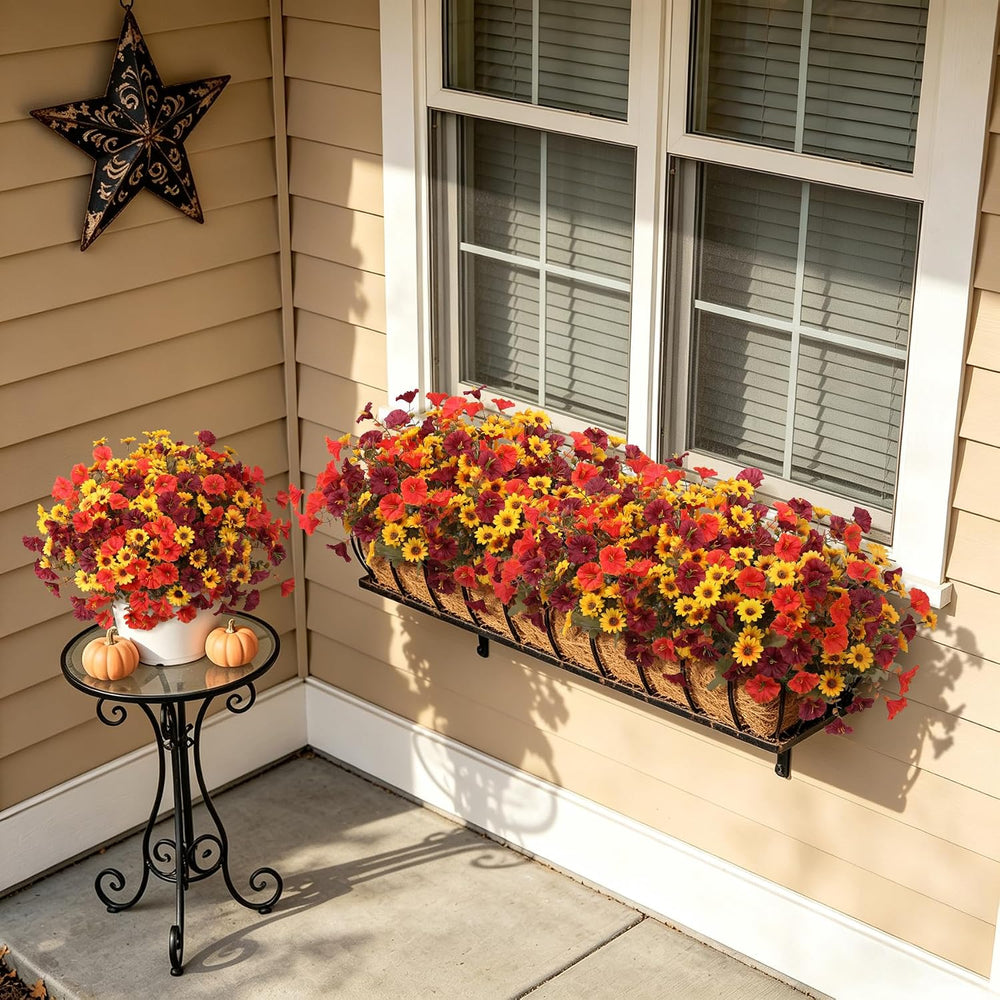 Artificial Flowers for Outdoors Faux Petunias Plants UV Resistant