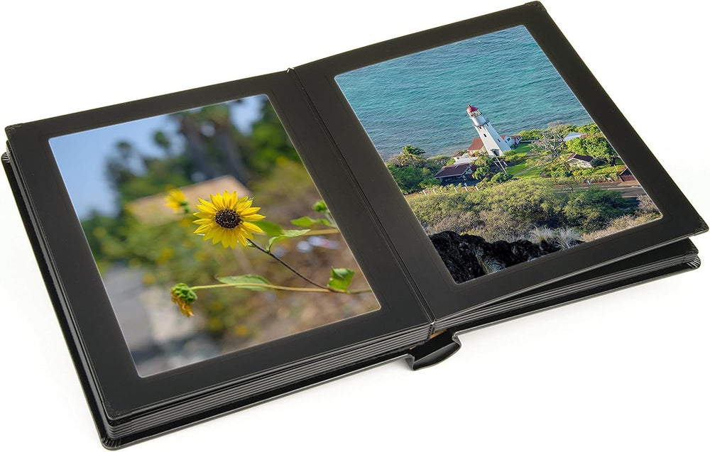 Professional Leatherette Bound Slip-in Photo Album 8x10 (10 Page), Black/Black