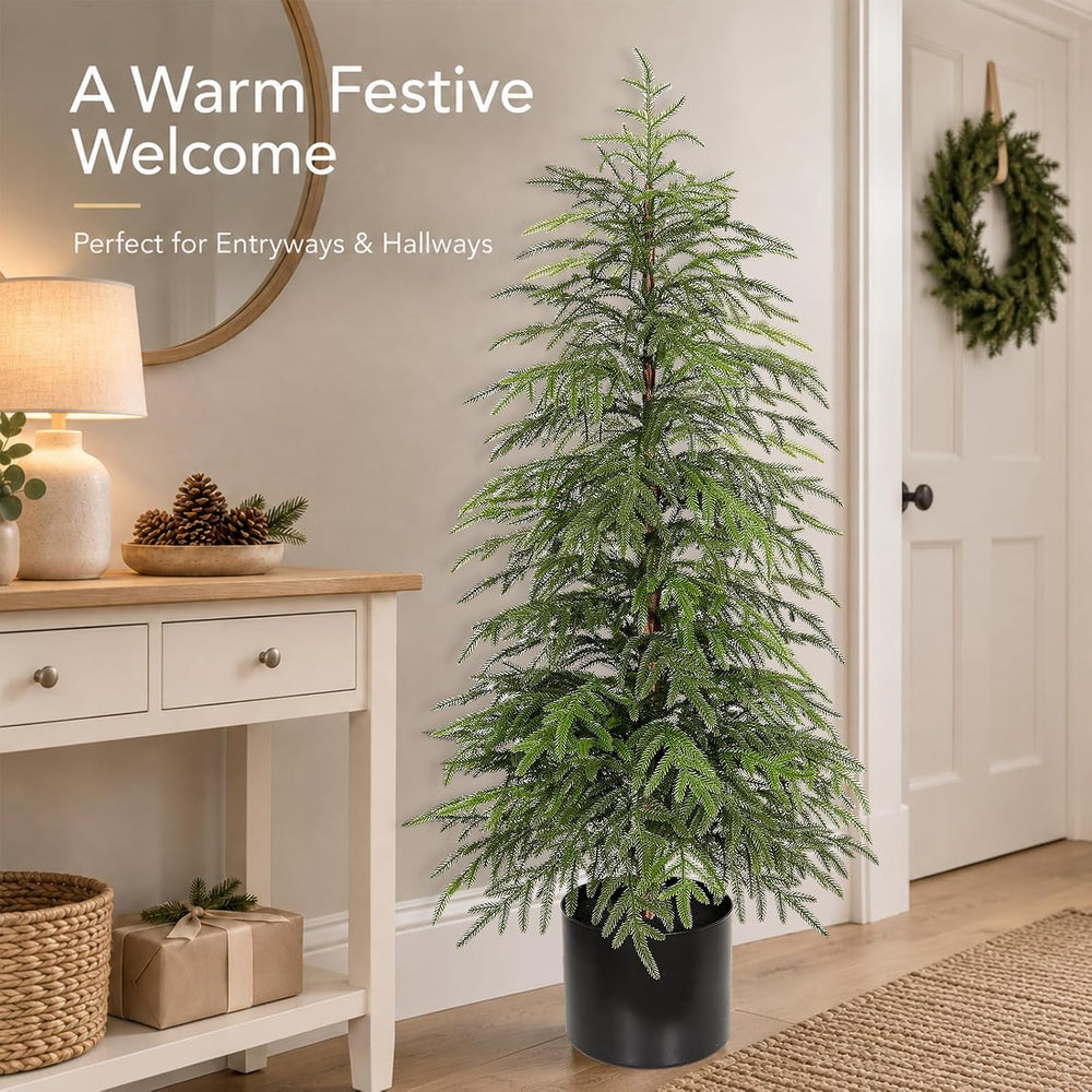 4FT Norfolk Pine Christmas Tree 2Pack, Soft Touch Potted Artificial Trees