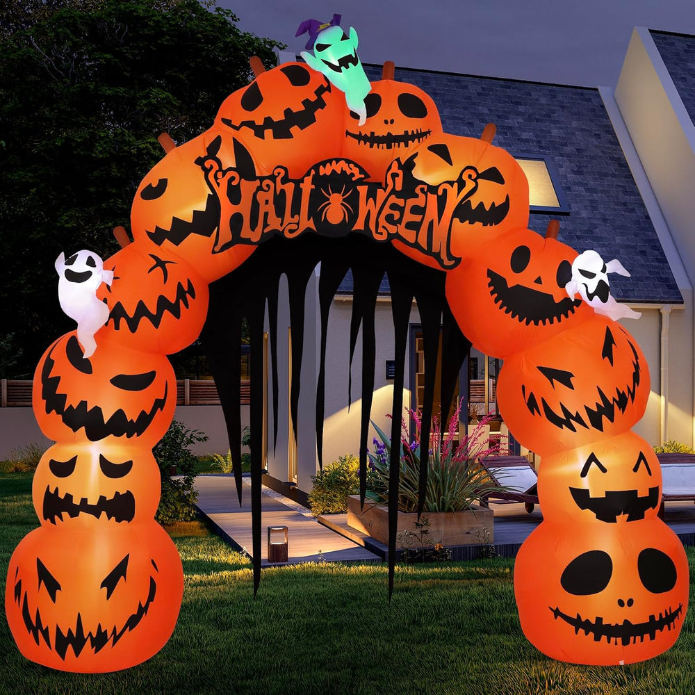 MGparty 10FT Halloween Inflatables Pumpkin Archway
