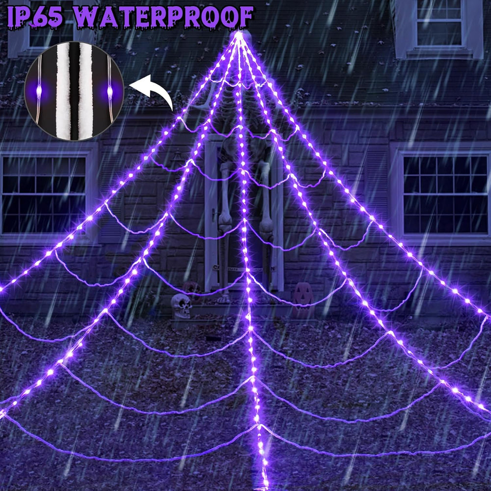 Halloween Spider Web Decoration 250 LED Halloween Decorations Outdoor