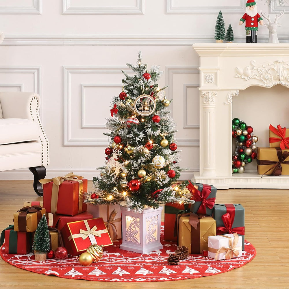 GAOMON 2Set 3FT Prelit Christmas Tree, Artificial Tree with Lighting Base
