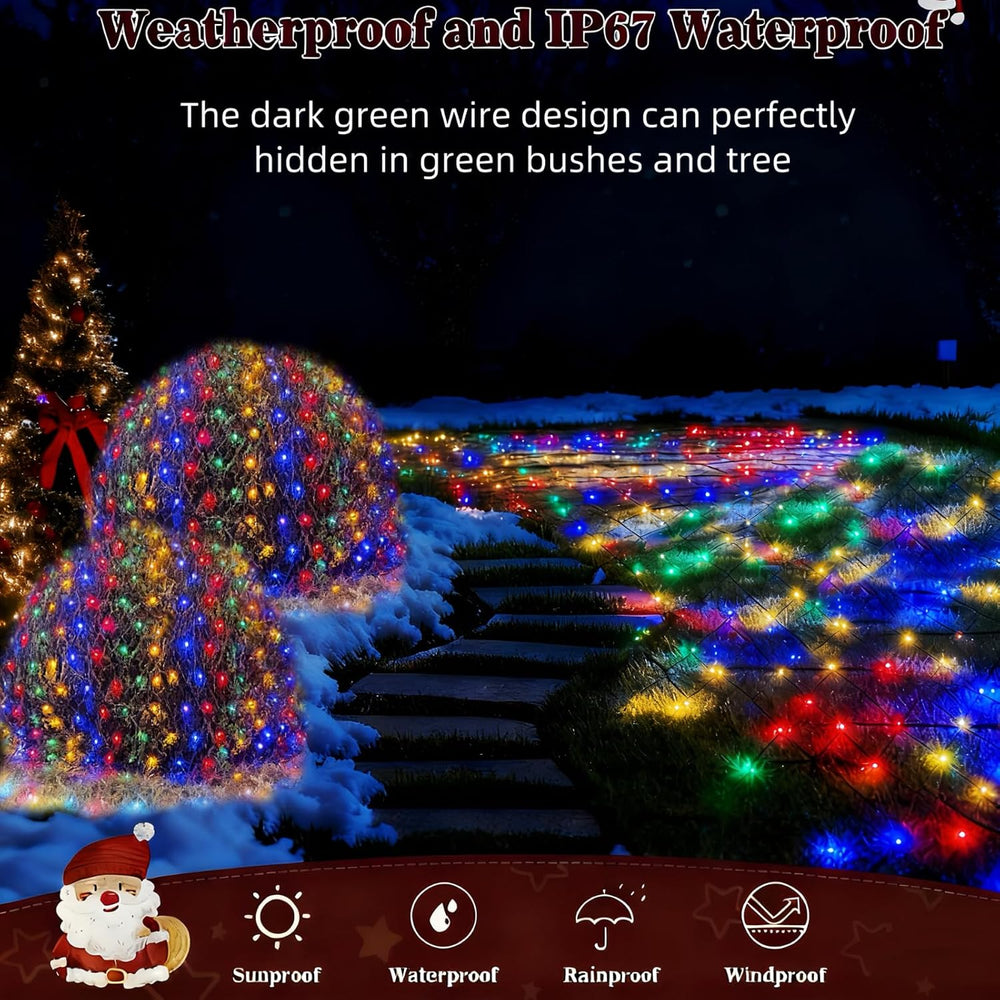 HYH Christmas Net Bush Lights 360 LED 12FTx5FT Multicolored Outdoor Mesh