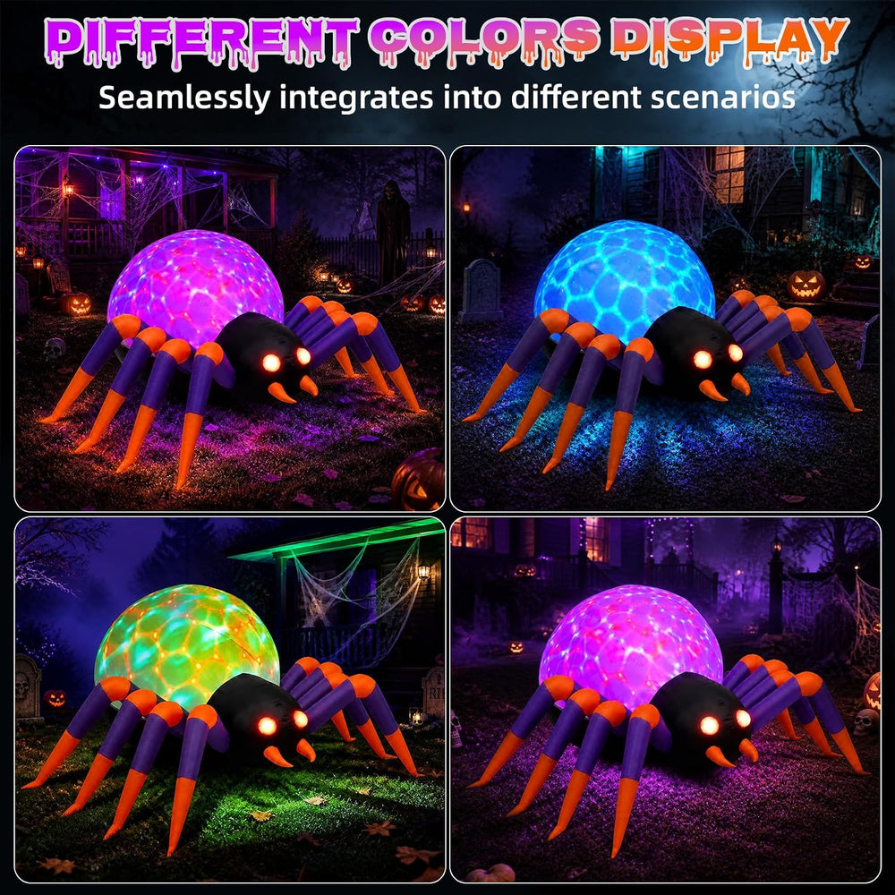 SUNNINO 8FT Halloween Inflatable Spider with LED Lights