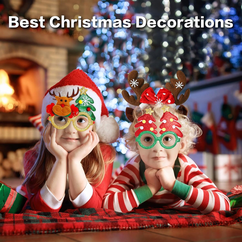 Christmas Glasses Frames and Headbands Decoration Accessories Set