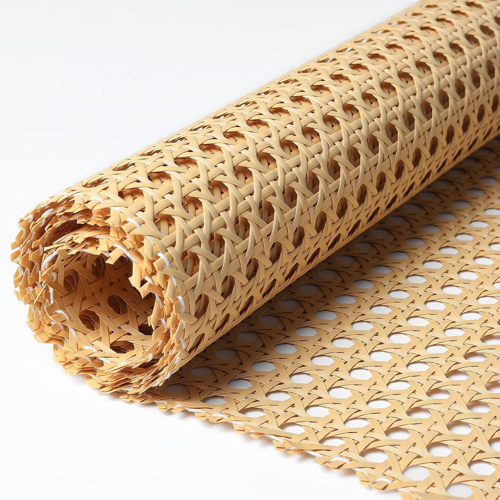 Storystore Rattan Webbing Roll, 16 x 158 Inch Woven Open Rattan Mesh PE Cane ...