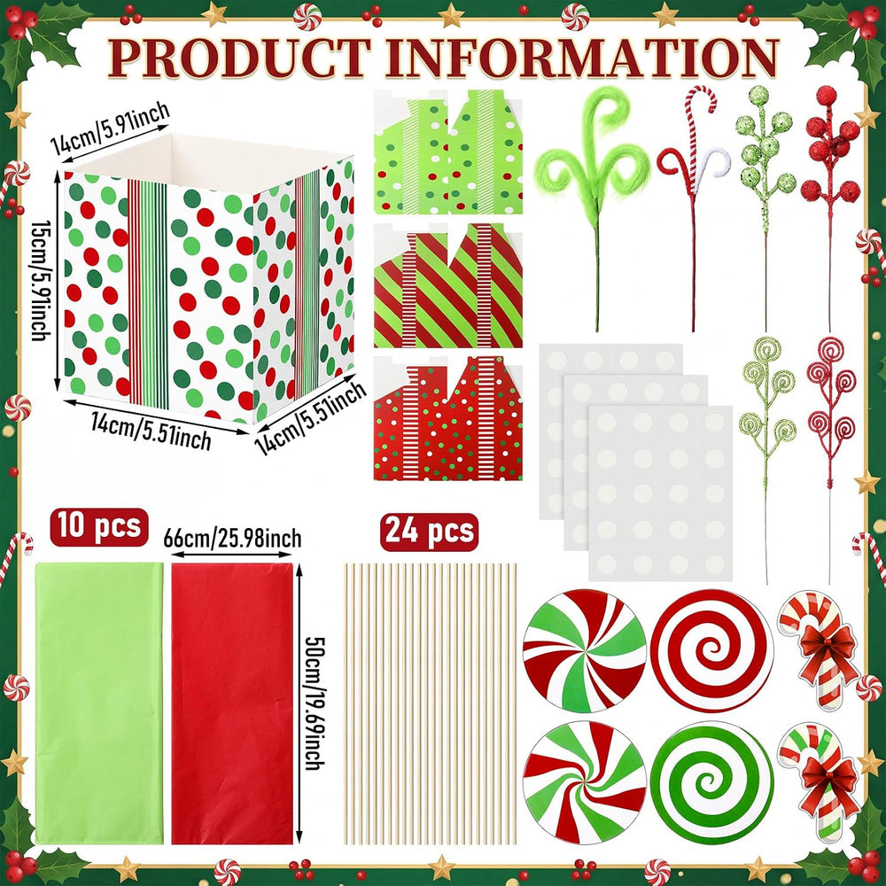 4 Set Christmas Lime Green and Red Party Table Centerpiece Decorations