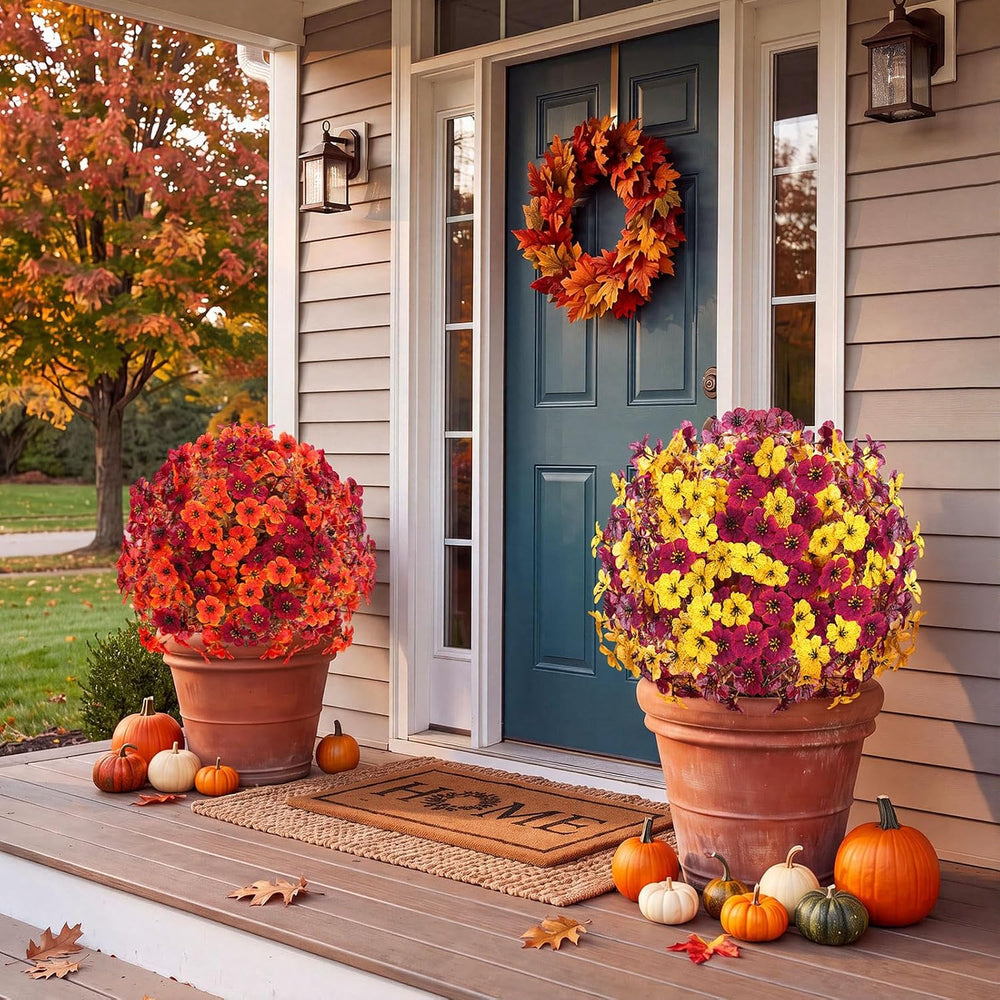 6 Pack 20" Fall Artificial Topiary Ball Trees