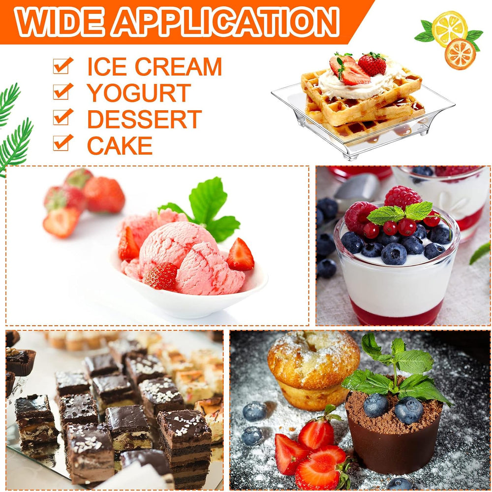 300 Pack 2.4'' Mini Dessert Plate with Tasting Spoons and Appetizer F...