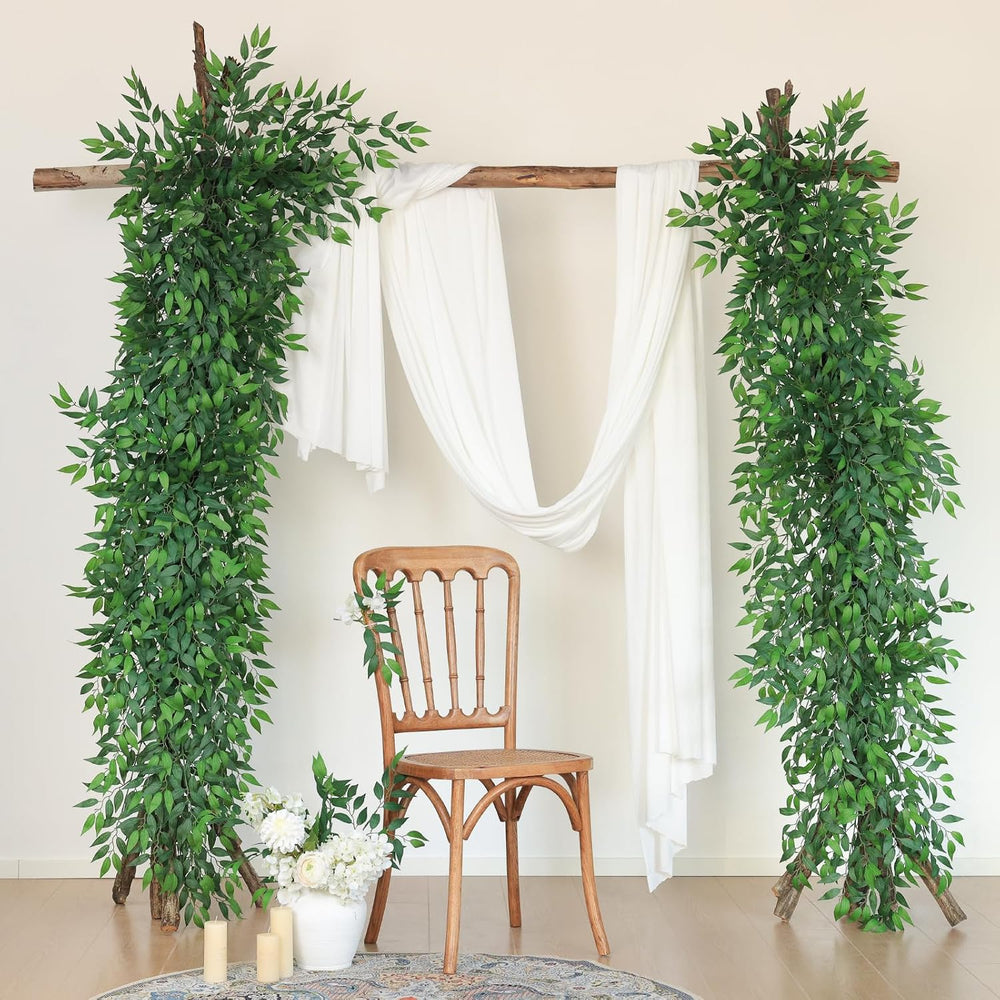 mizii 36pcs Italian Ruscus Artificial Greenery Stems Silk Green Leaves 20in F...