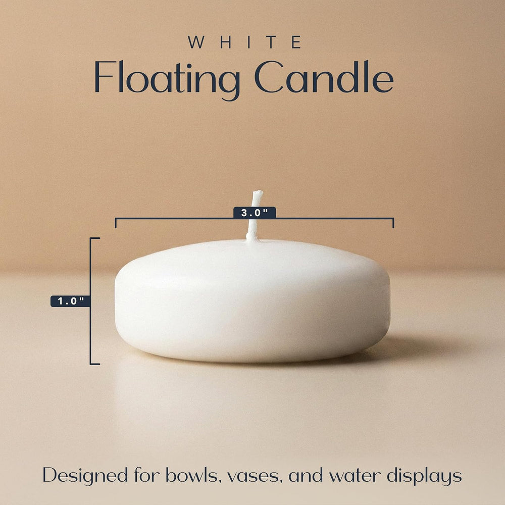 Royal Imports Floating Candles 3 inch White 24 Pack Unscented Wax Discs