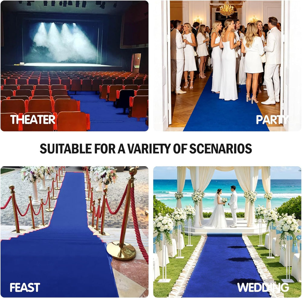 VOK Blue Aisle Runner Carpet Rugs for Partys & Events, Premium 160 GSM Fe...