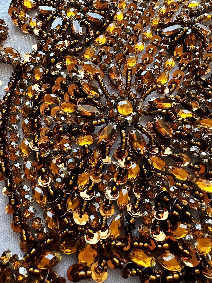 Handmade Bodice Rhinestones Applique Sewing Glass Beads Stones Crystal Trim L...