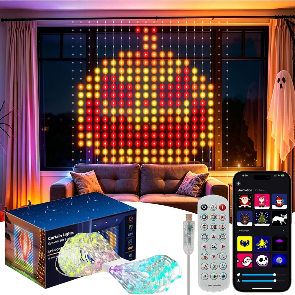 Smart Curtain Lights 400Leds, Dynamic DIY String Lights 6.5x6.5FT