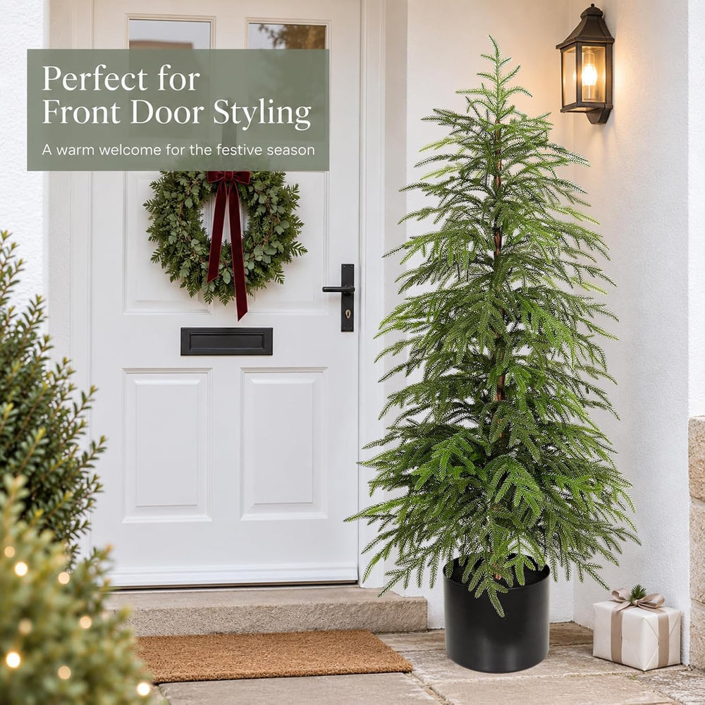 4FT Norfolk Pine Christmas Tree, Soft Touch Potted Artificial Trees