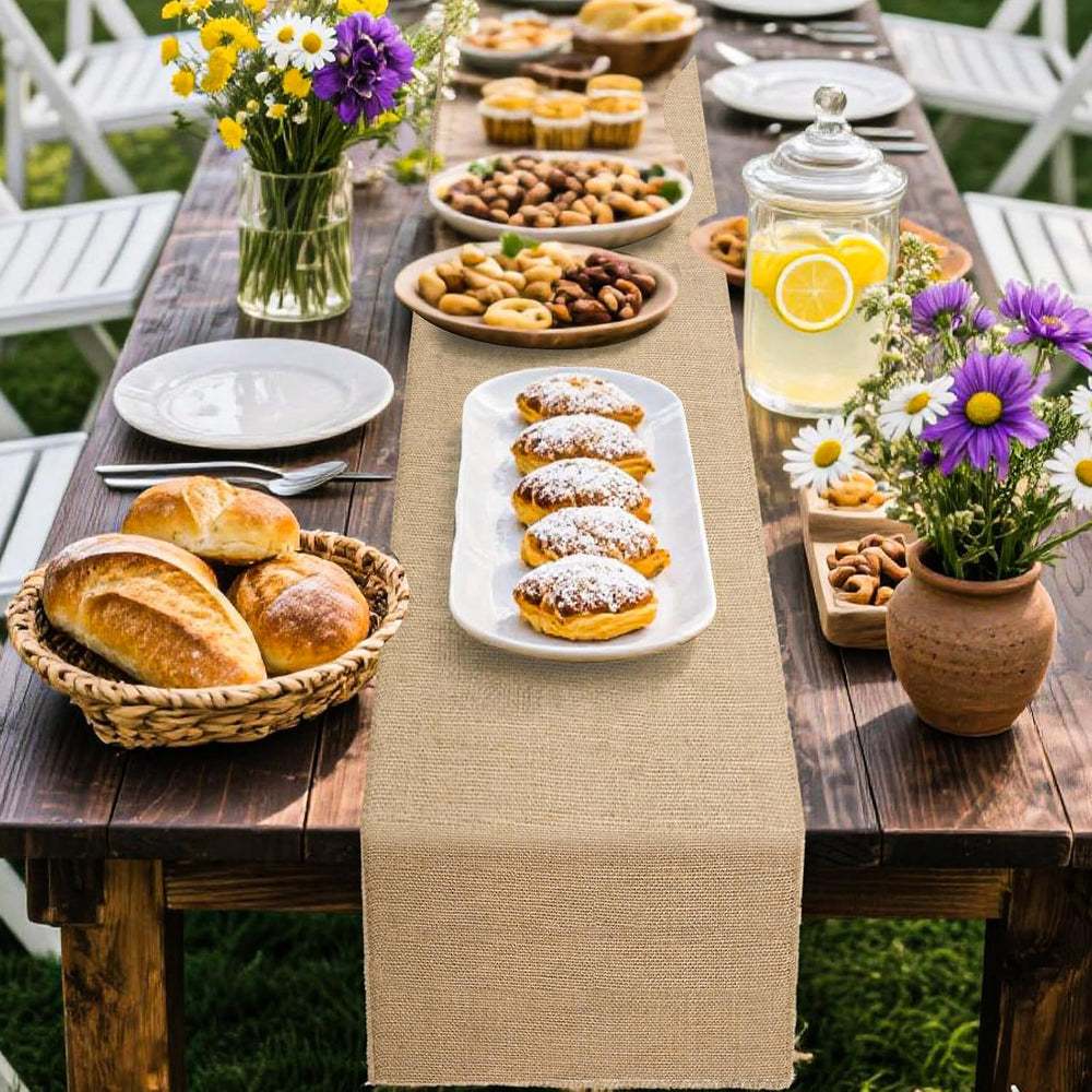 13 Pack Burlap Table Runners 12 x 108 Inches Farmhouse Jute Runner Rustic Bur...