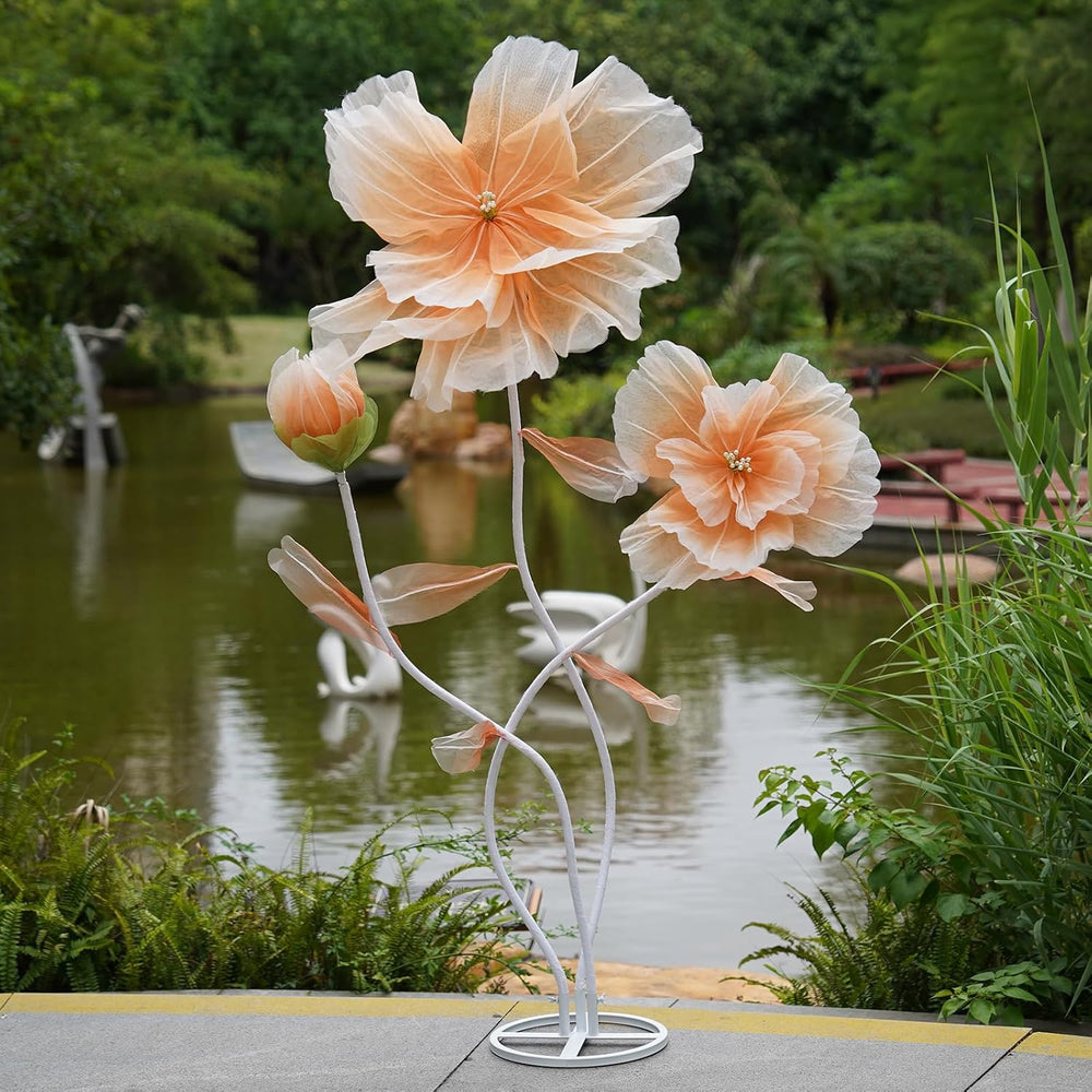 Giant Artificial Flower Decor,Oversized Gradient Organza Flower with Bendable...