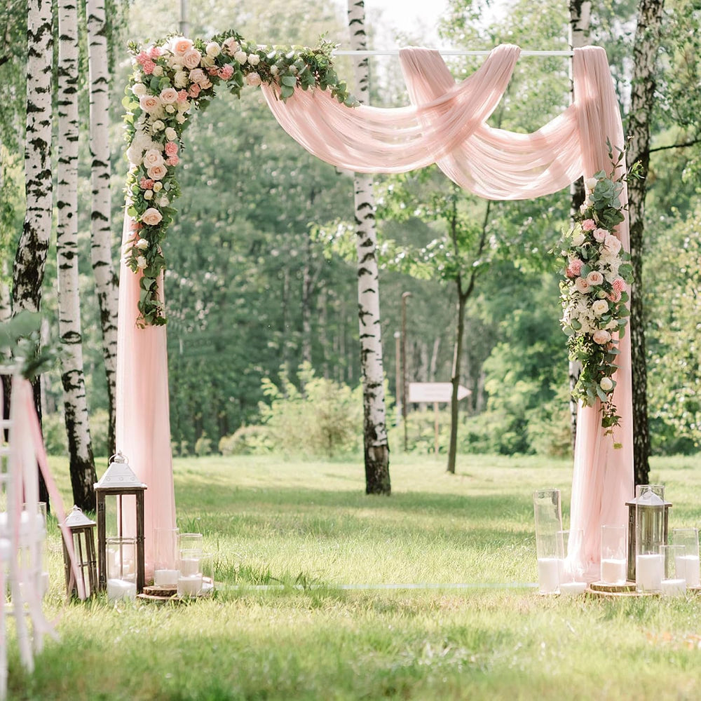 Wokceer Square Wedding Arch Backdrop Stand White Metal Arch 7.2FT x 6FT