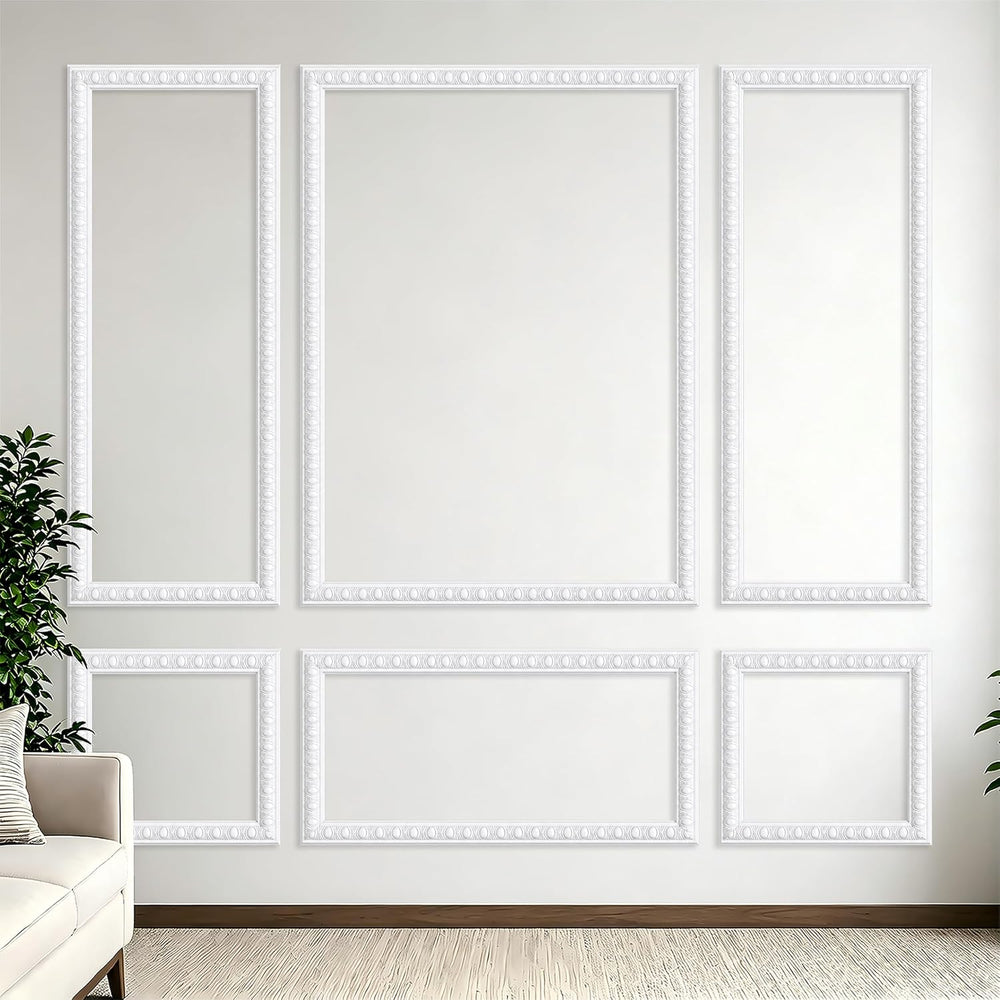 3 Set Peel and Stick Wall Molding Kit,3D Pre-Cut Bead Accent Panel,24x60in