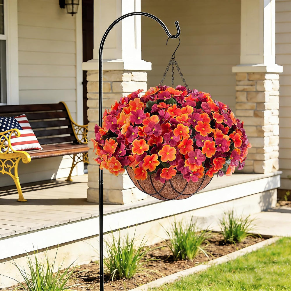 Artificial Fall Hanging Flowers with Basket for Outdoor UV Resistant