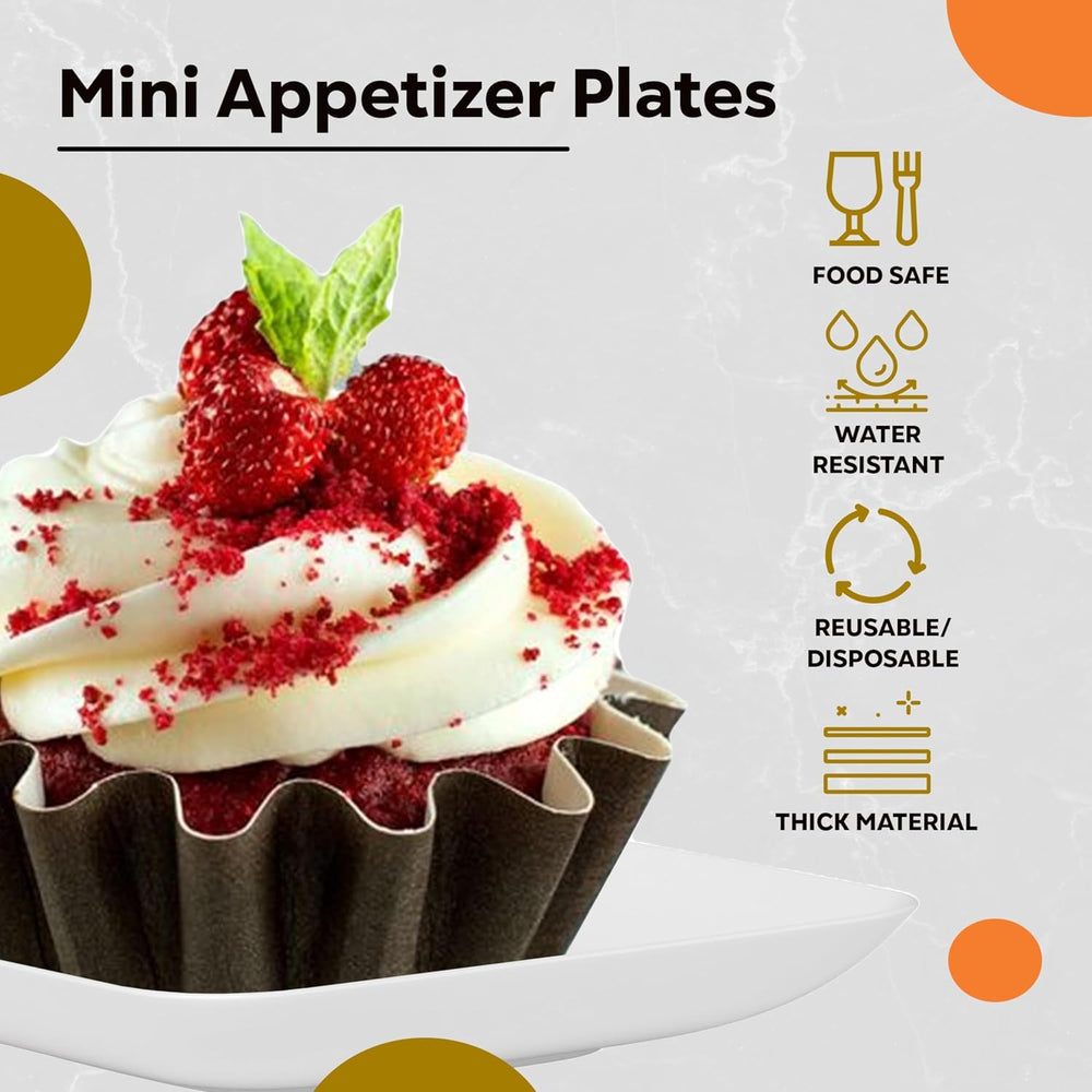 Exquisite Tiny Mini Appetizer Plates - 240 Pack 2.4 In. x 2.4 In. White Plast...
