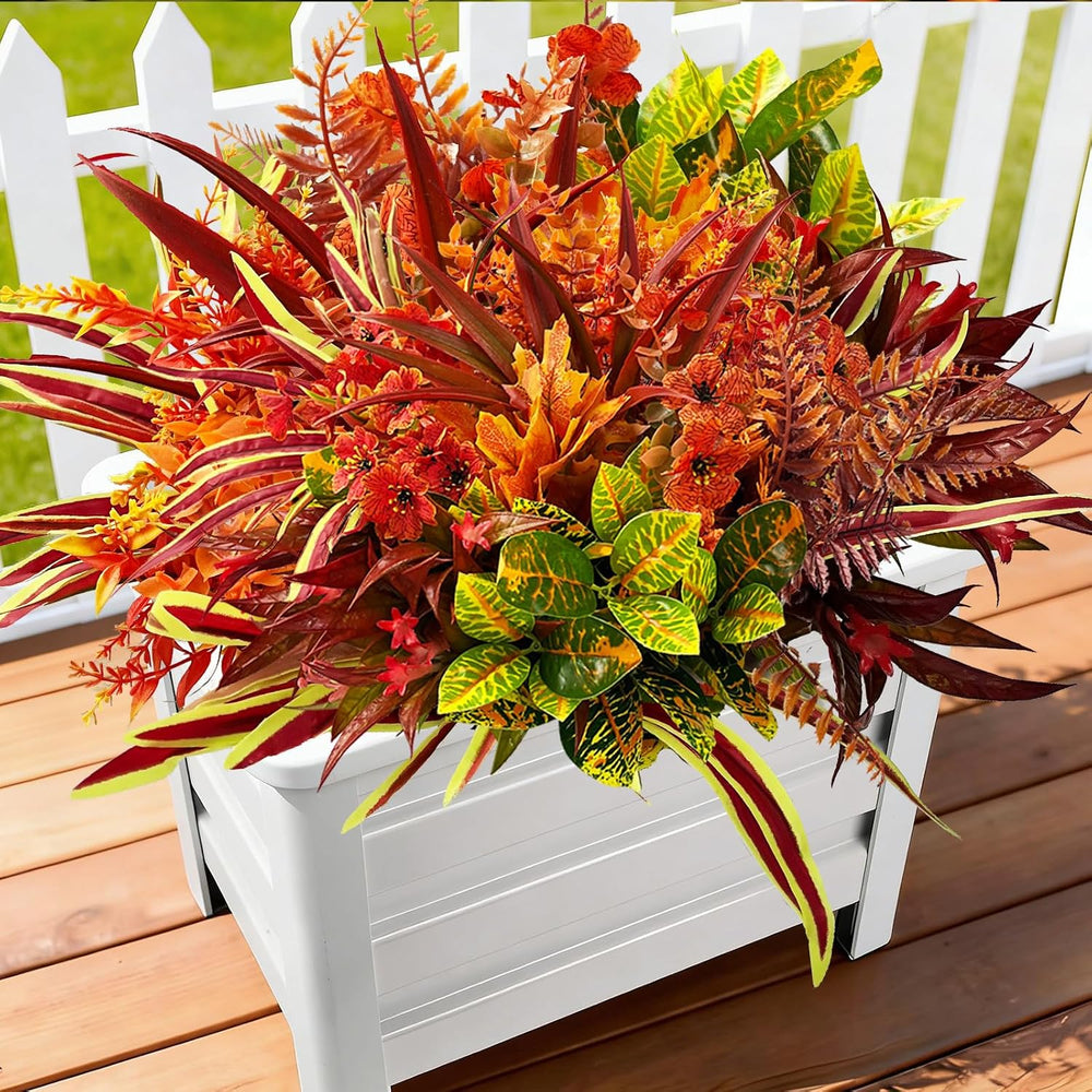 Artificial Plants with Fall Leaves,18Pcs Fake Greenery Stems Autumn Flowers f...