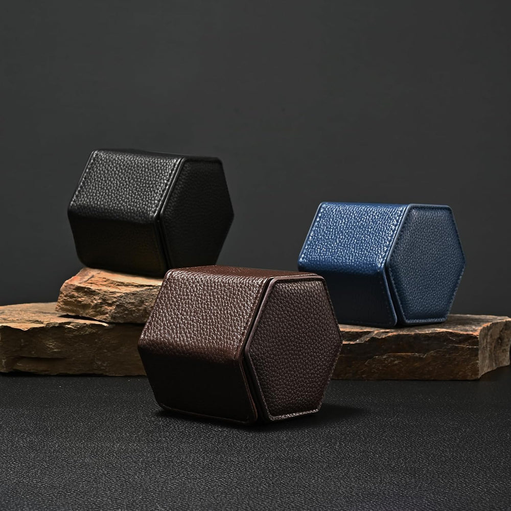 Oirlv Single Watch Box Brown Hexagonal