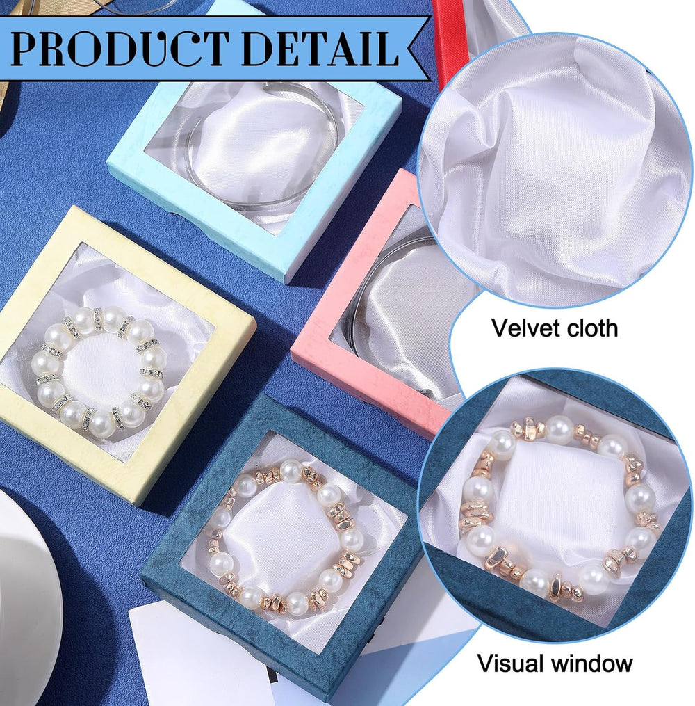 Yeaqee 96 Pcs Jewelry Gift Boxes Bulk, 3.5 in Square Cardboard