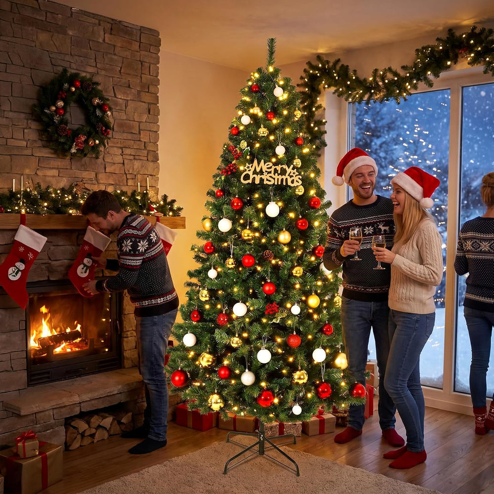 Garvee 7.5ft Premium Unlit Artificial Christmas Tree, 1346 Branch Tips