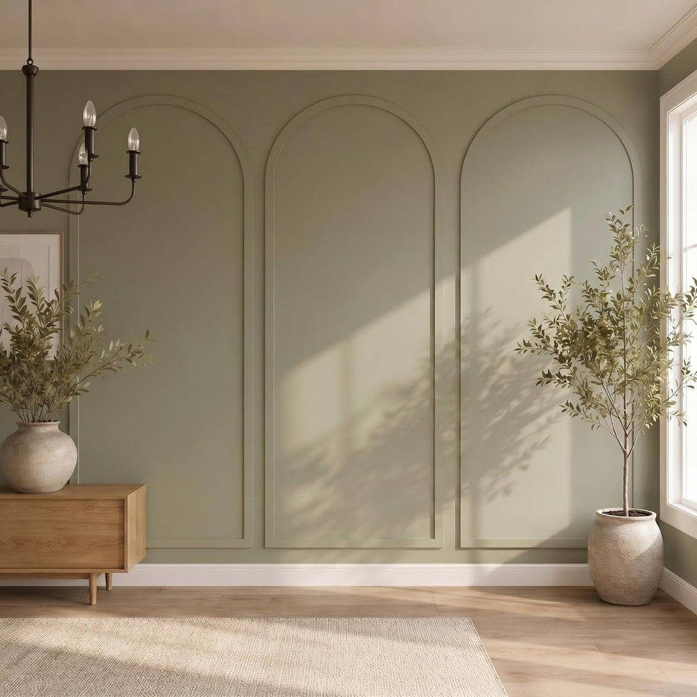 Nuanchu 94 x 29 Inches 3 Set Arch Mdf Board and Batten Wall Panel Kit