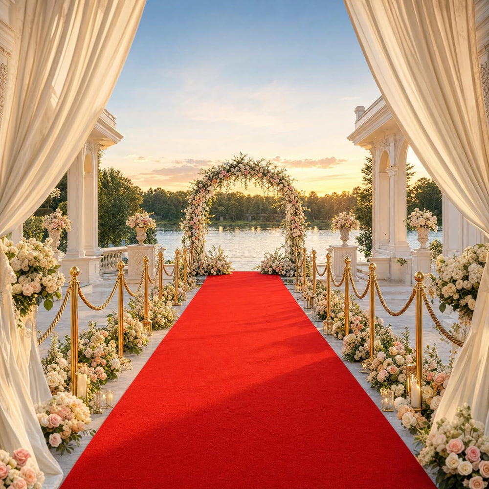 Red Carpet Runner for Party,3x20 Feet Non-Slip Waterproof Aisle Runner Carpet...