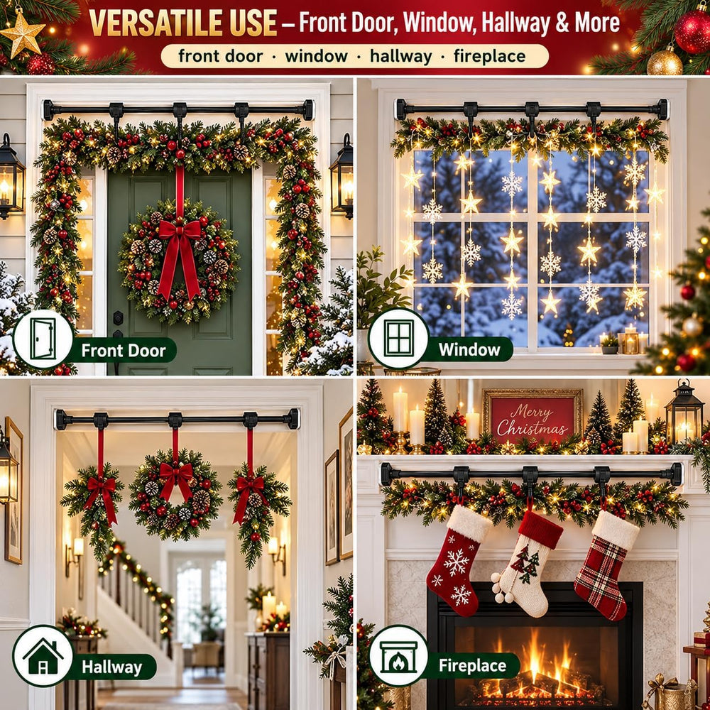 Garland Hanger for Front Door, Large Adjustable Front Door Garland Hanger