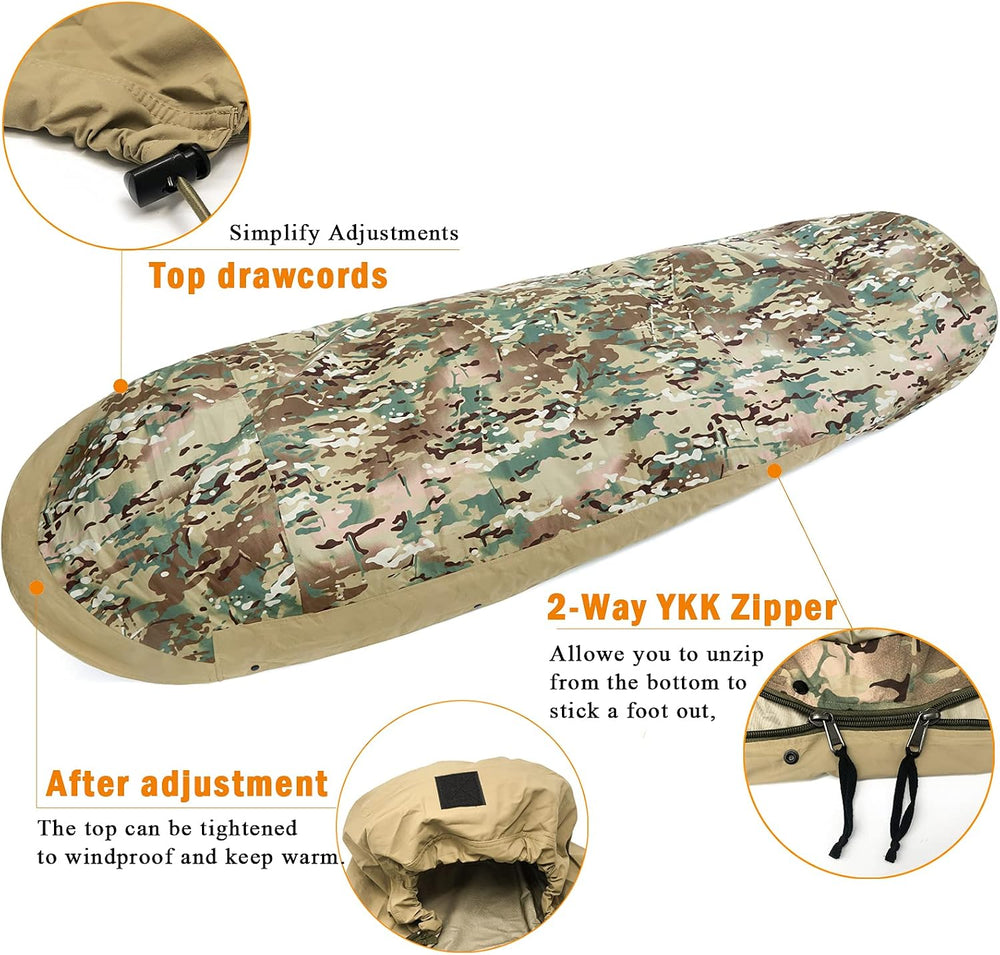 AKMAX Military Bivy Cover Sack Waterproof Sleeping Bag Shell Shelter Coyote