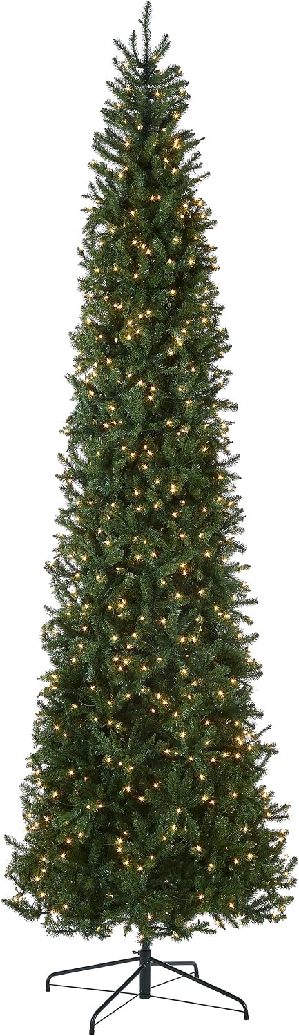 National Tree Company 10ft Pre-Lit Kingswood Fir Slim Christmas Tree
