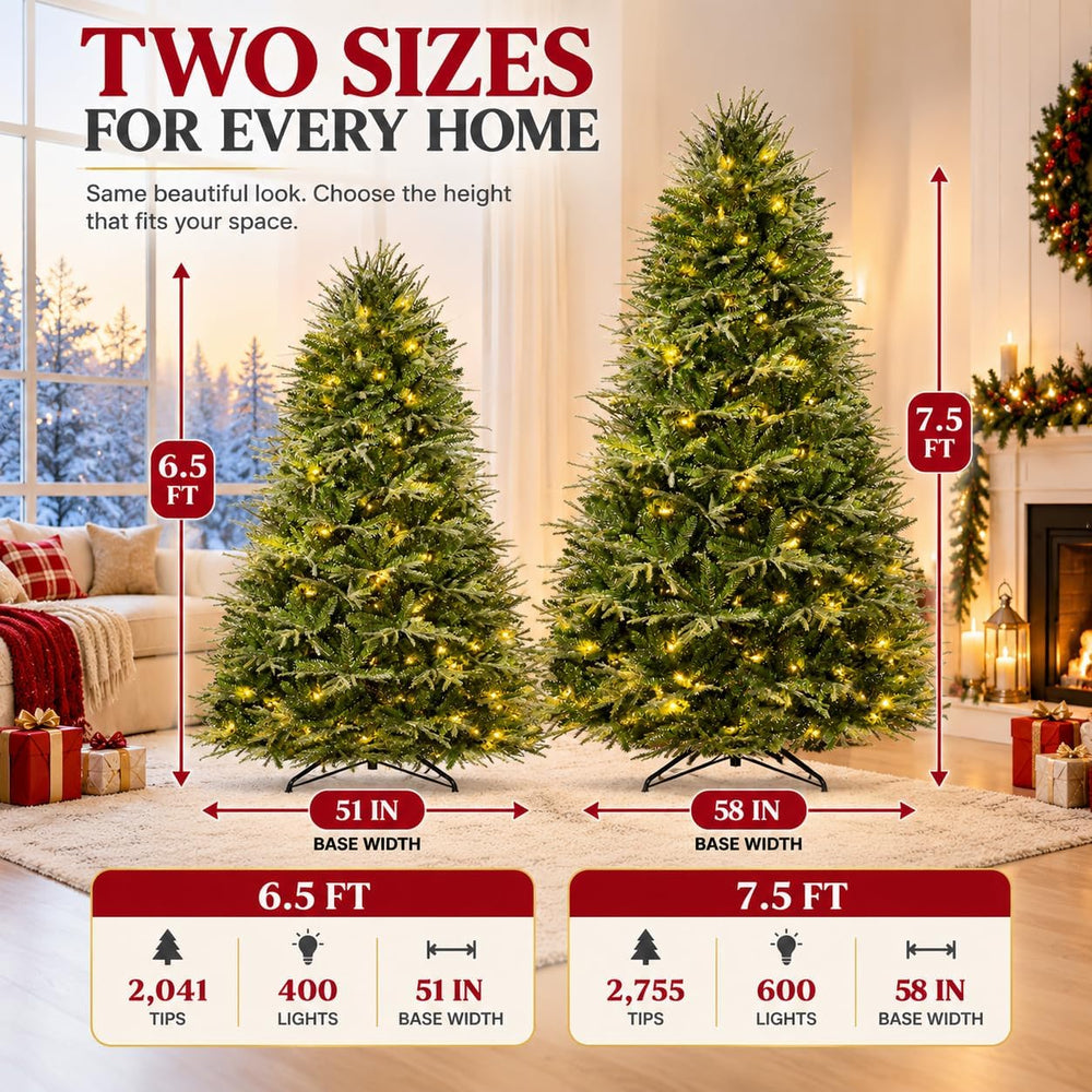 Naomi Home Camden 6.5 ft Pre-Lit Christmas Tree, 400 Warm Lights