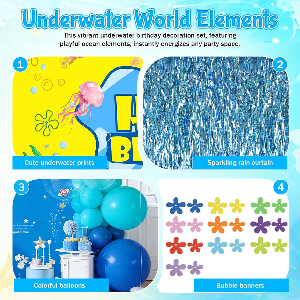 GAILROSO Sponge Birthday Decorations, Under the Sea Party Supplies