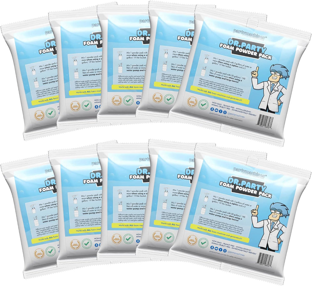 Foam Party Machine Solution - Powder Pack of 10 for Several Hundred Gallons o...