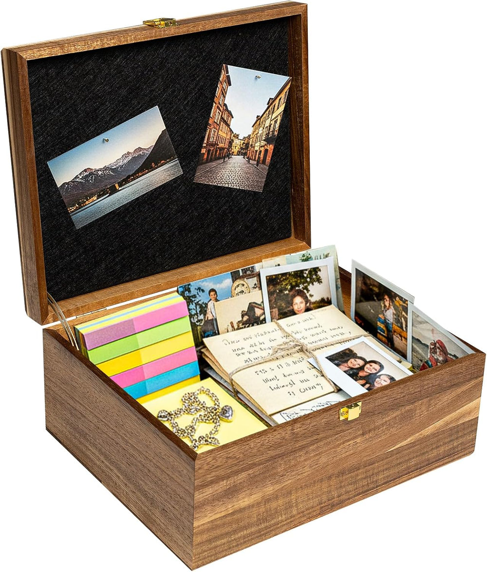 Acacia Keepsake Memory Box, Large 11"x8.6"x5", Tree of Life En...