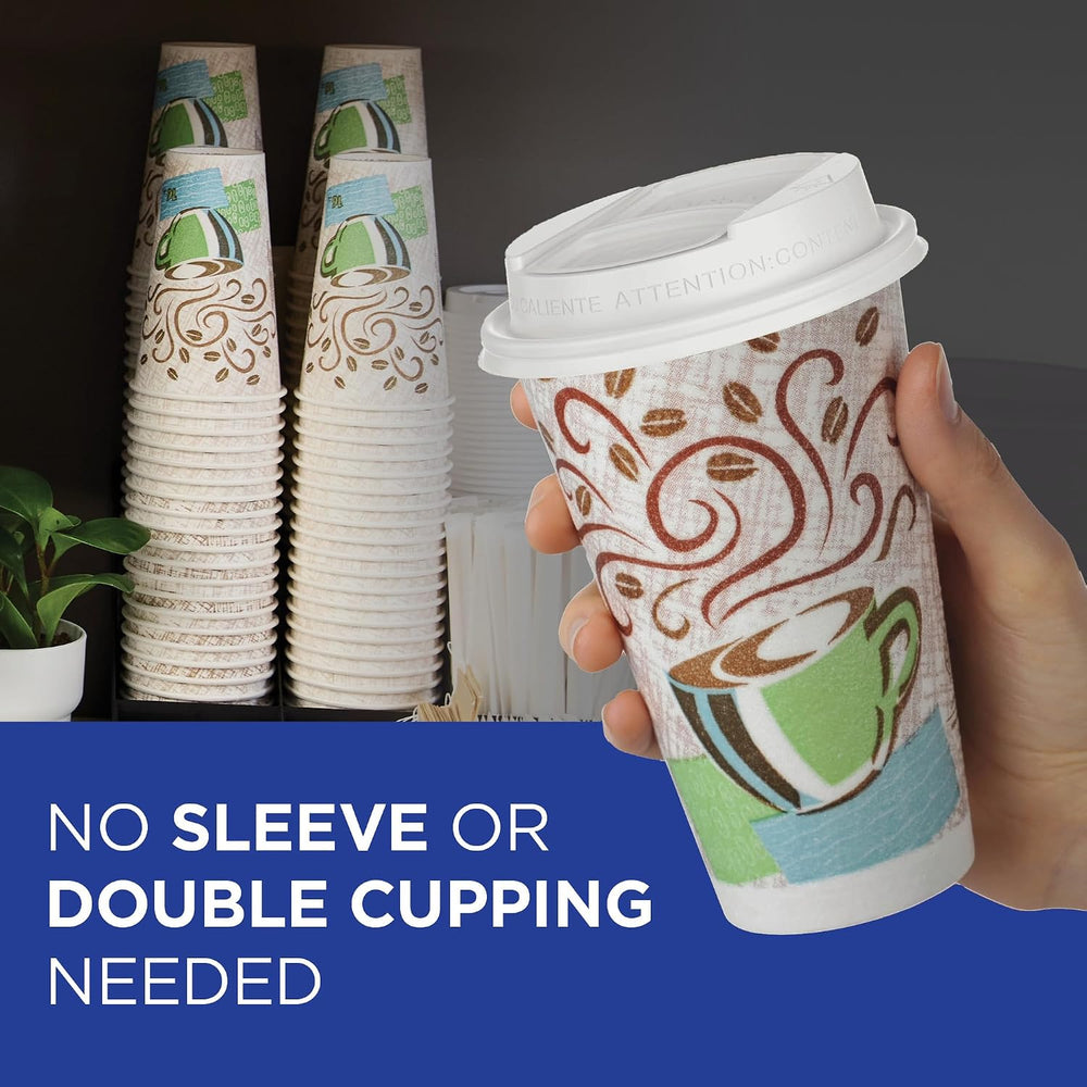 Dixie PerfecTouch 16 oz Paper Coffee Cups By GP PRO, Coffee Haze Design, 500 ...